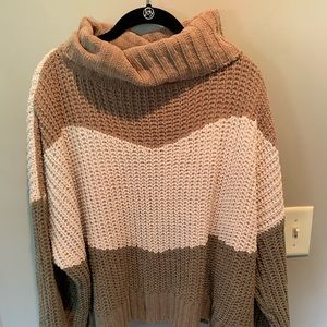 POL Color block Turtleneck Sweater